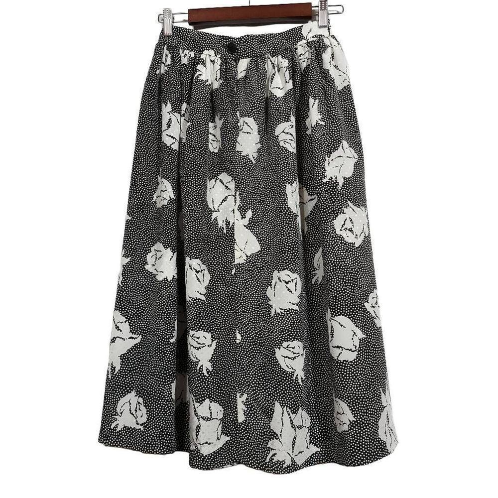 Vintage Skirt Tailor Sport Size 10 Pin Up Women Academia White Rose Made In Usa